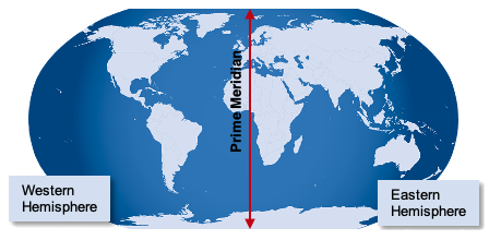 Earth shown in hemispheres